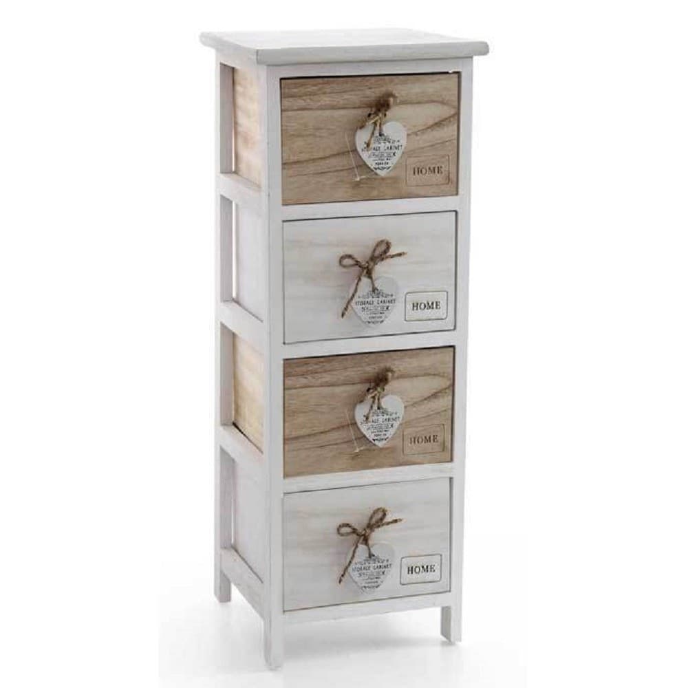 Cassettiera Cuore Pendente 4 Cassetti In Legno Bicolore Home 80x26x32cm 793387 Casa e cucina/Arredamento/Camera da letto/Comò e cassettiere Trade Shop italia - Napoli, Commerciovirtuoso.it