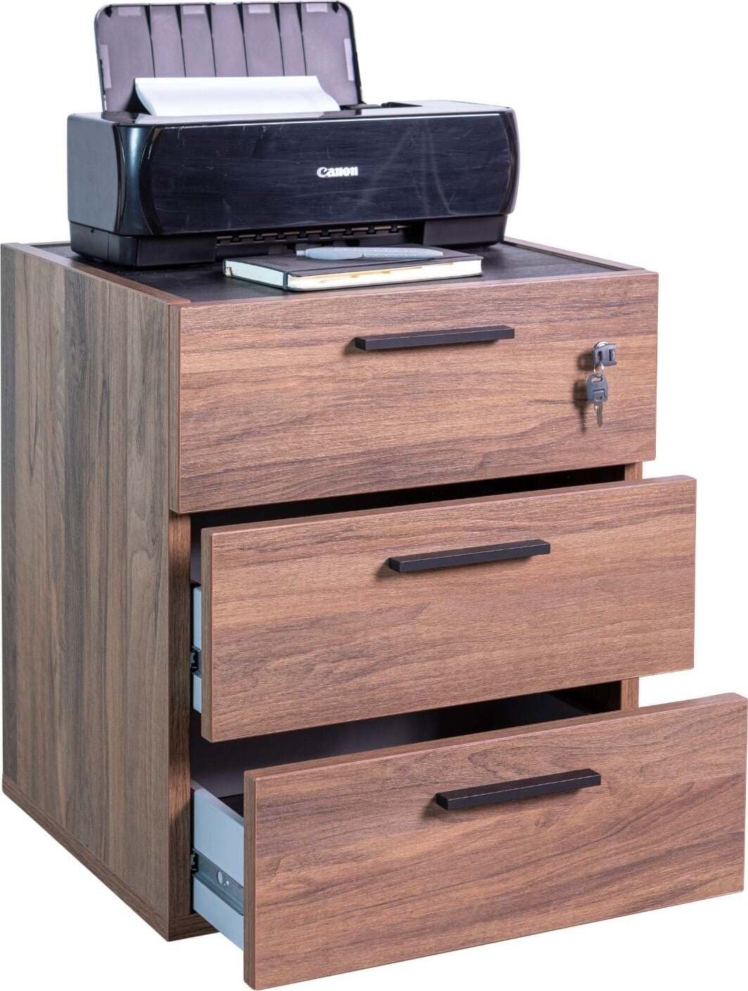 Cassettiera Da Ufficio 3 Cassetti Per Scrivania Da Vinci Noce Con Chiave E Ruote Casa e cucina/Arredamento/Studio/Mobiletti e credenze/Cassetti Decor Space - Altamura, Commerciovirtuoso.it