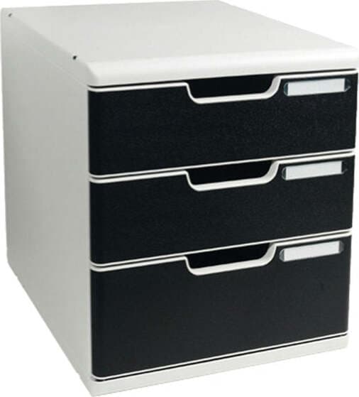 Cassettiera Modulo A4 - 28 8 x 32 x 35 cm - 3 cassetti - grigio-nero - Exacompta Casa e cucina/Arredamento/Studio/Mobiletti e credenze/Cassetti Eurocartuccia - Pavullo, Commerciovirtuoso.it
