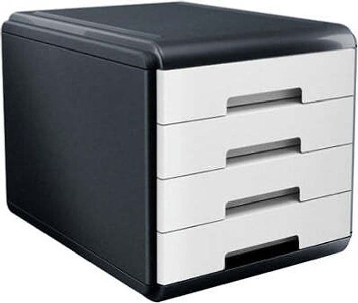 Cassettiera Mydesk - 29 5x38 5x28 2 cm - 4 cassetti da 4 5 cm - grigio-bianco - Arda Casa e cucina/Arredamento/Studio/Mobiletti e credenze/Cassetti Eurocartuccia - Pavullo, Commerciovirtuoso.it