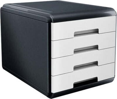 Cassettiera Mydesk - 29 5x38 5x28 2 cm - 4 cassetti da 4 5 cm - grigio-bianco - Arda Casa e cucina/Arredamento/Studio/Mobiletti e credenze/Cassetti Eurocartuccia - Pavullo, Commerciovirtuoso.it