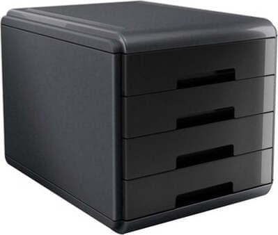 Cassettiera Mydesk - 29 5x38 5x28 2 cm - 4 cassetti da 4 5 cm - grigio-nero - Arda Casa e cucina/Arredamento/Studio/Mobiletti e credenze/Cassetti Eurocartuccia - Pavullo, Commerciovirtuoso.it