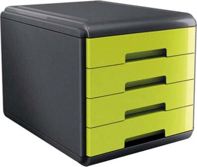 Cassettiera Mydesk - 29 5x38 5x28 2 cm - 4 cassetti da 4 5 cm - grigio-verde - Arda Casa e cucina/Arredamento/Studio/Mobiletti e credenze/Cassetti Eurocartuccia - Pavullo, Commerciovirtuoso.it