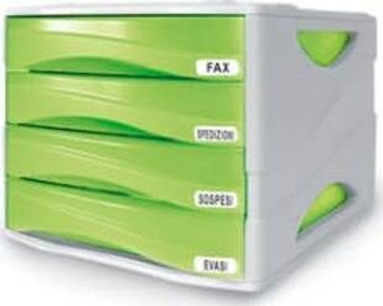 Cassettiera Smile - 29x38x25 5 cm - 4 cassetti da 5 cm - grigio-verde trasparente - Arda Casa e cucina/Arredamento/Studio/Mobiletti e credenze/Cassetti Eurocartuccia - Pavullo, Commerciovirtuoso.it