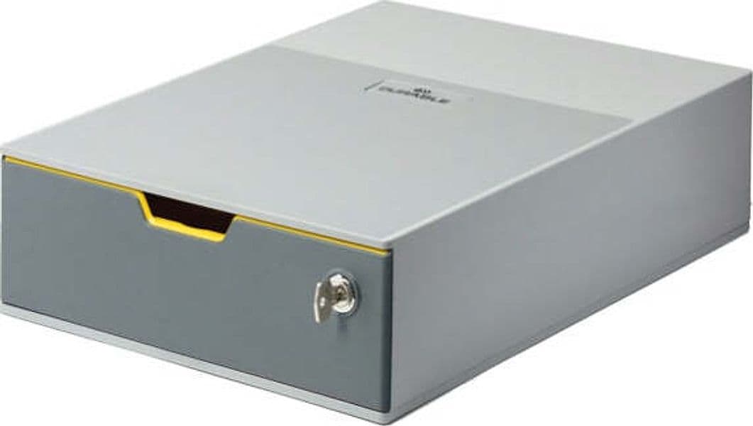 Cassettiera un cassetto colorato varicolor - grigio safe - 8cm - serratura con chiave - Durable Casa e cucina/Arredamento/Studio/Mobiletti e credenze/Cassetti Eurocartuccia - Pavullo, Commerciovirtuoso.it