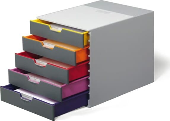 Cassettiera Varicolor - 28x35 6x29 2 cm - 5 cassetti - Durable Casa e cucina/Arredamento/Studio/Mobiletti e credenze/Cassetti Eurocartuccia - Pavullo, Commerciovirtuoso.it