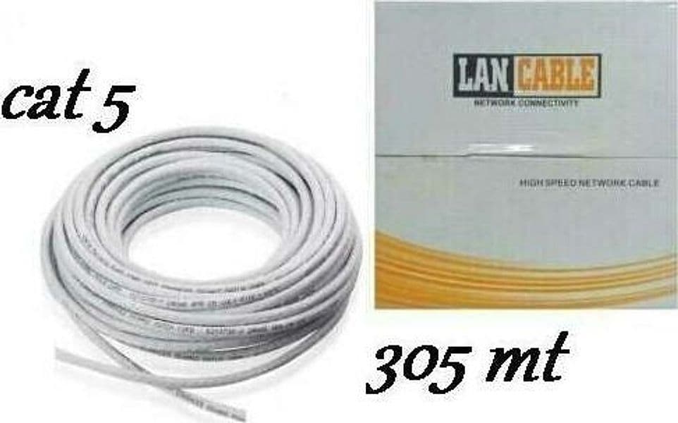 CAT 5 Matassa 305mt Cavo di Rete LAN UTP Ethernet Bobina Internet CCTV ADSL Elettronica/Informatica/Accessori/Cavi e accessori/Cavi/Cavi Ethernet Zencoccostore - Formia, Commerciovirtuoso.it