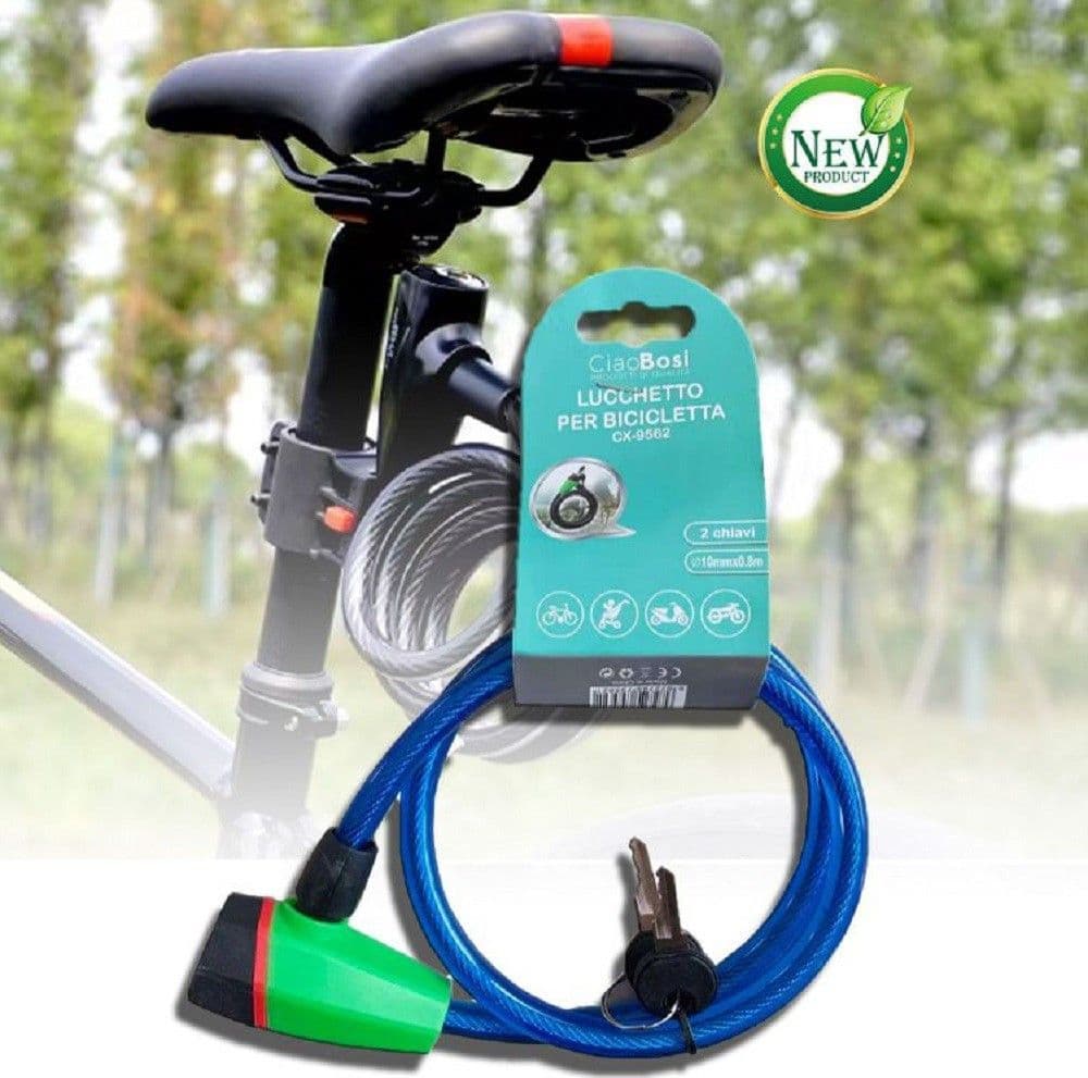 CATENA ANTIFURTO LUCCHETTO PER BICI BICICLETTA SCOOTER MOTO 80CM 2 CHIAVI CX-9562