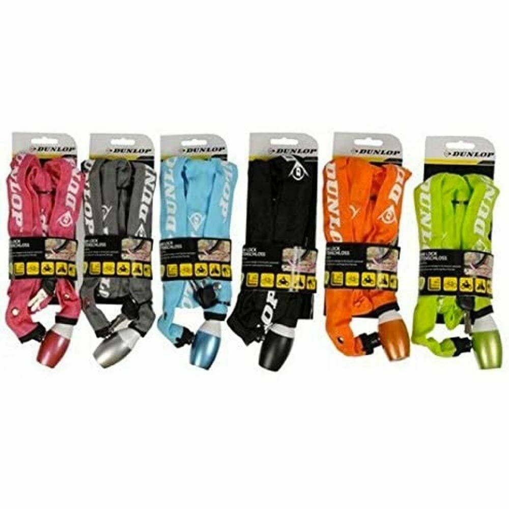 CATENA ANTIFURTO MOTO BICICLETTA CON LUCCHETTO CHIAVI ACCIAIO 120CM VARI COLORI