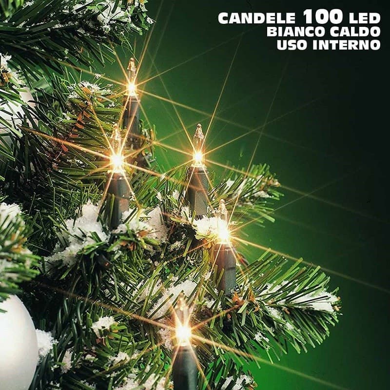 Catena-Candele-Natalizie-100-Led-Bianco-Caldo-942cm-Uso-Interno-Decoro-Natale