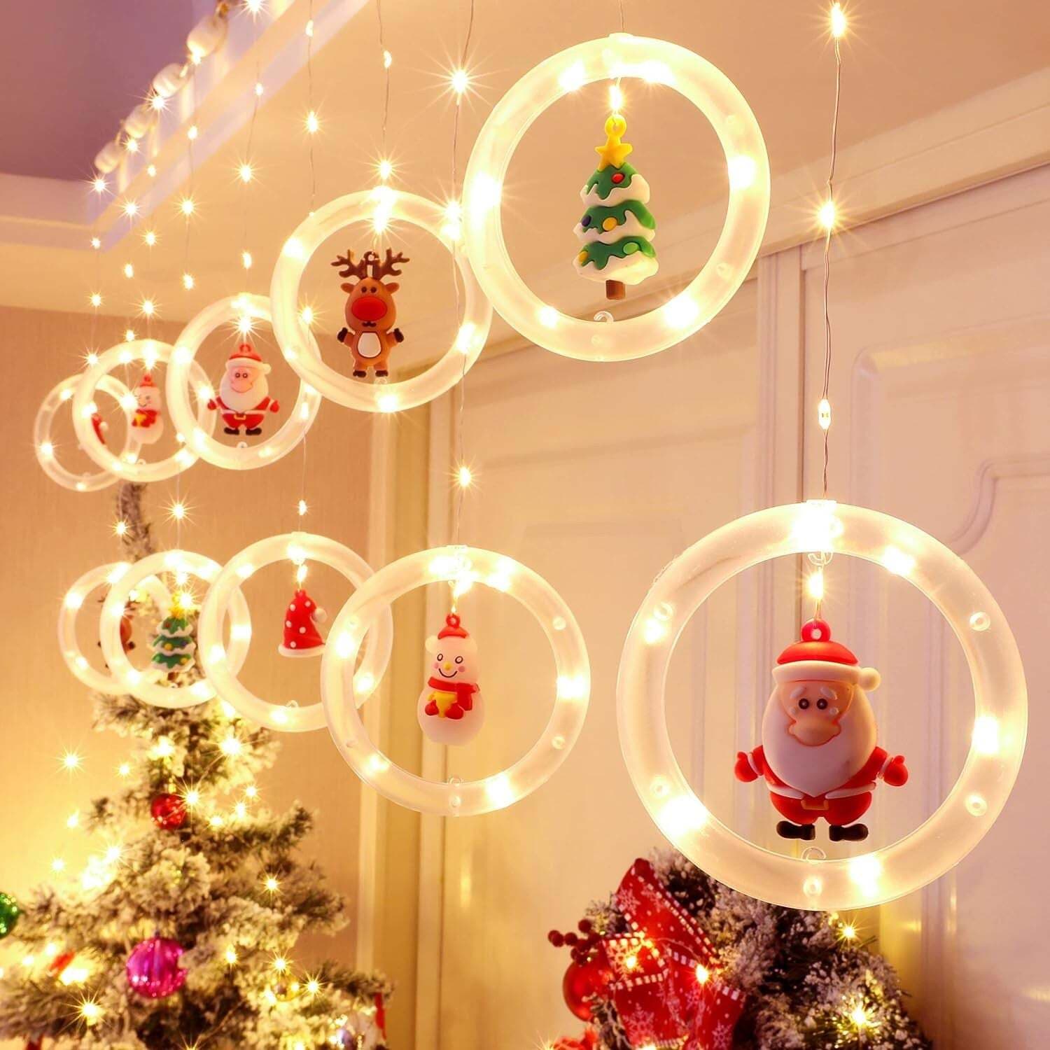 Catena-Led-Natalizia-Per-Finestra-Di-Natale-3m-Luci-Di-Natale-8-Giochi-Scegli-Tra-Fredda-Calda-O-Rgb