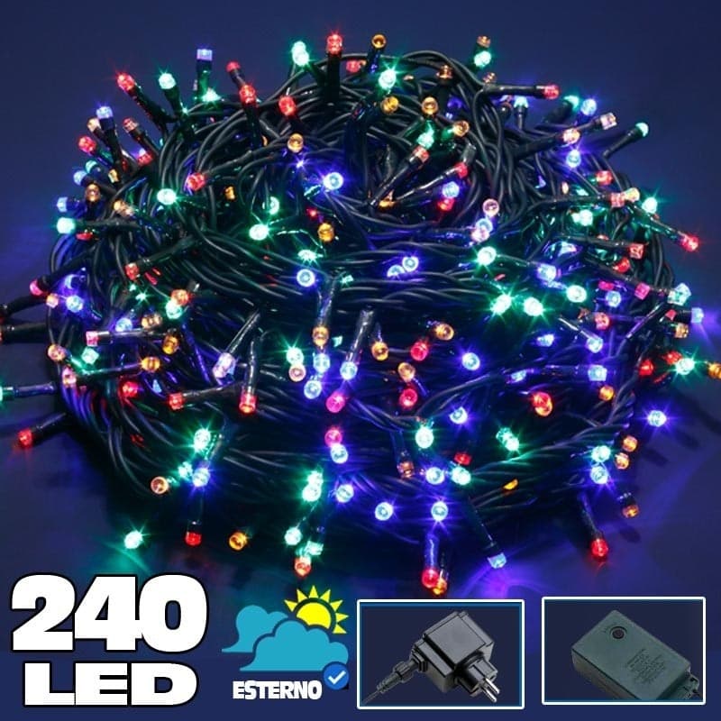 Catena Luci A Led Luminosa Natalizia 240 Led Multicolor Con 8 Giochi Lucciole Casa e cucina/Decorazioni per interni/Addobbi e decorazioni per ricorrenze/Decorazioni natalizie/Luci natalizie/Catene luminose per interni Trade Shop italia - Napoli, Commerciovirtuoso.it