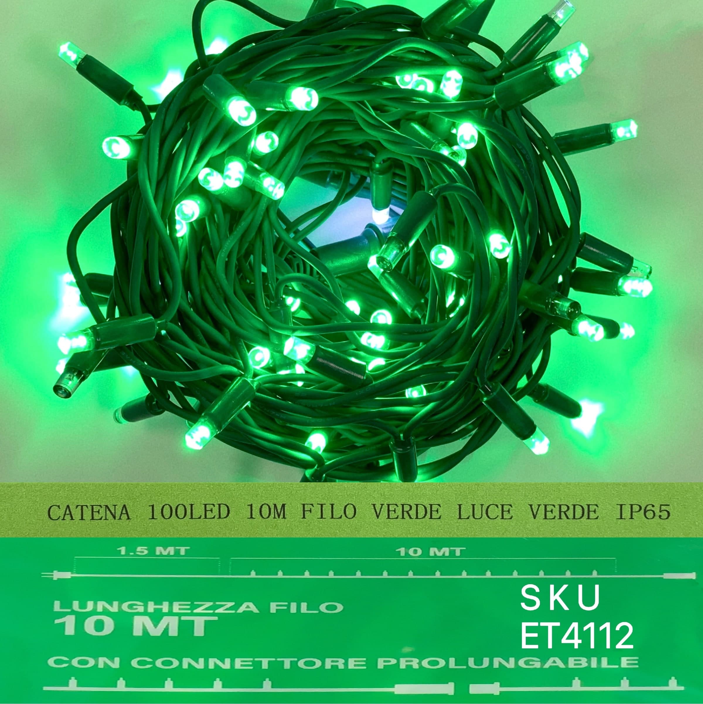 catena luminosa 100 led 10 metri filo verde luce verde ip65 /ET4112 Casa e cucina/Decorazioni per interni/Addobbi e decorazioni per ricorrenze/Decorazioni natalizie/Luci natalizie/Catene luminose per interni Zencoccostore - Formia, Commerciovirtuoso.it