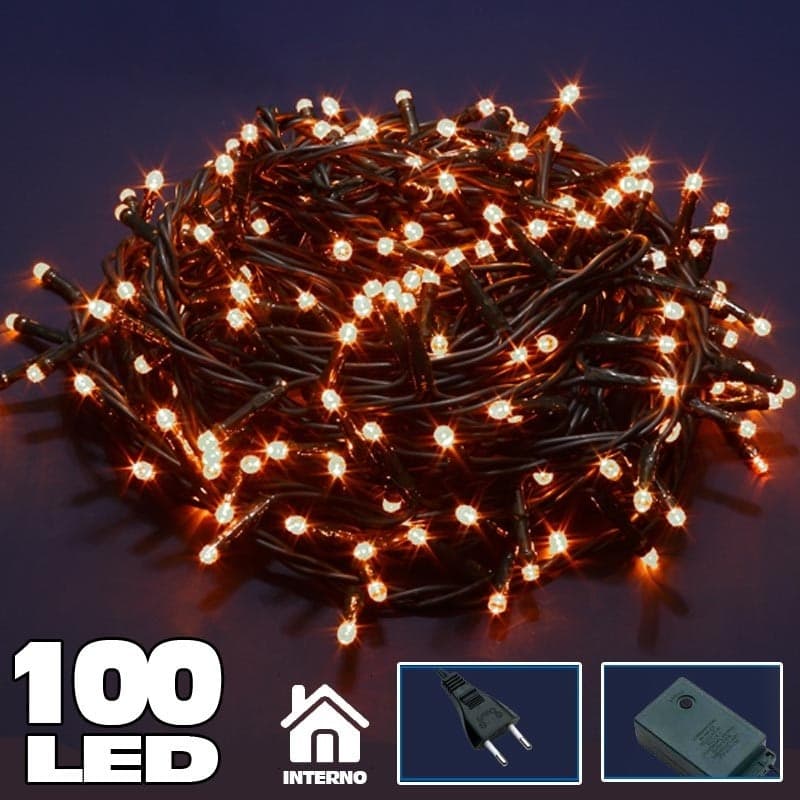 Catena Luminosa 100 Luci Led Lucciole Bianco Caldo Con Controller 8 Funzioni Illuminazione/Illuminazione per esterni/Catene luminose Trade Shop italia - Napoli, Commerciovirtuoso.it