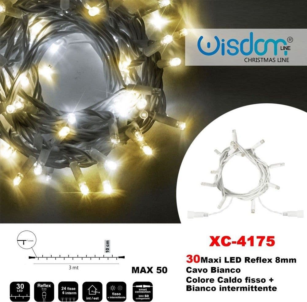 Catena Luminosa 30 Luci Led Lucciole Caldo Fisso + Bianco Intermittente Xc-4175 Casa, arredamento e bricolage > Prodotti per Feste > Prodotti Natalizi Trade Shop italia - Napoli, Commerciovirtuoso.it