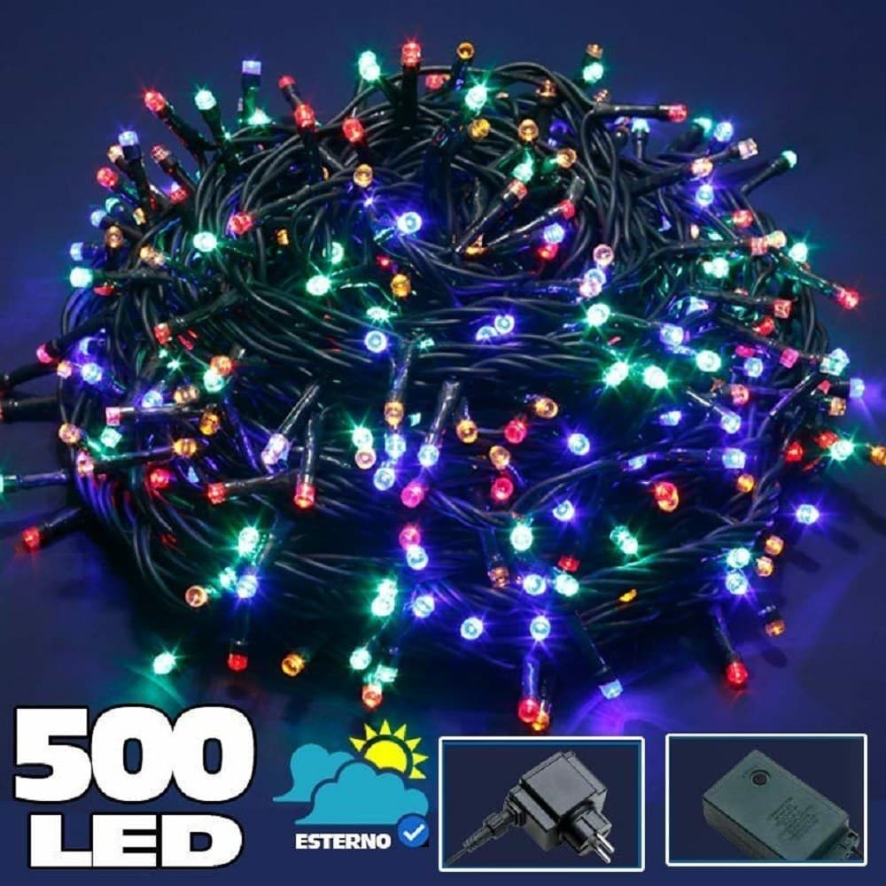 Catena-Luminosa-500-Luci-Led-Lucciole-Multicolor-Controller-8-Funzioni-Esterno