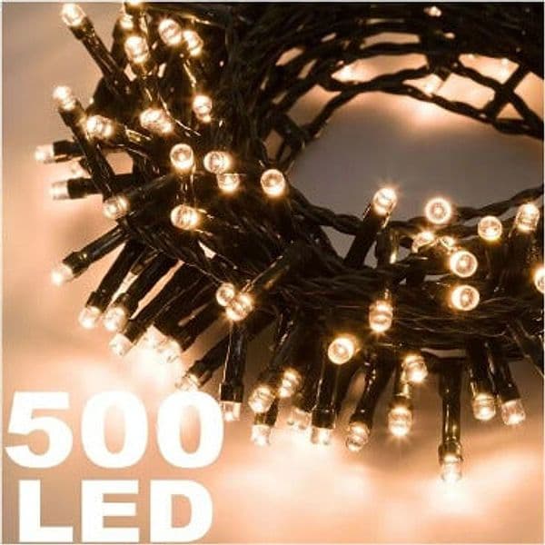 Catena-Luminosa-500-Luci-Led-MiniLucciole-Colore-Bianco-Caldo-Con-Controller-8-giochi-36mt