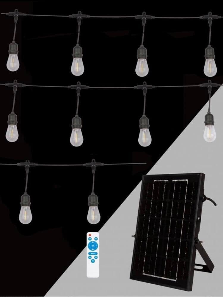 Catena Luminosa Pannello Solare 10 Lampadine Lampadina E27 Impermeabile Ip65 S20a-10m Universo in Catene luminose GloriaShopOnline - San Prisco, commercioVirtuoso.it