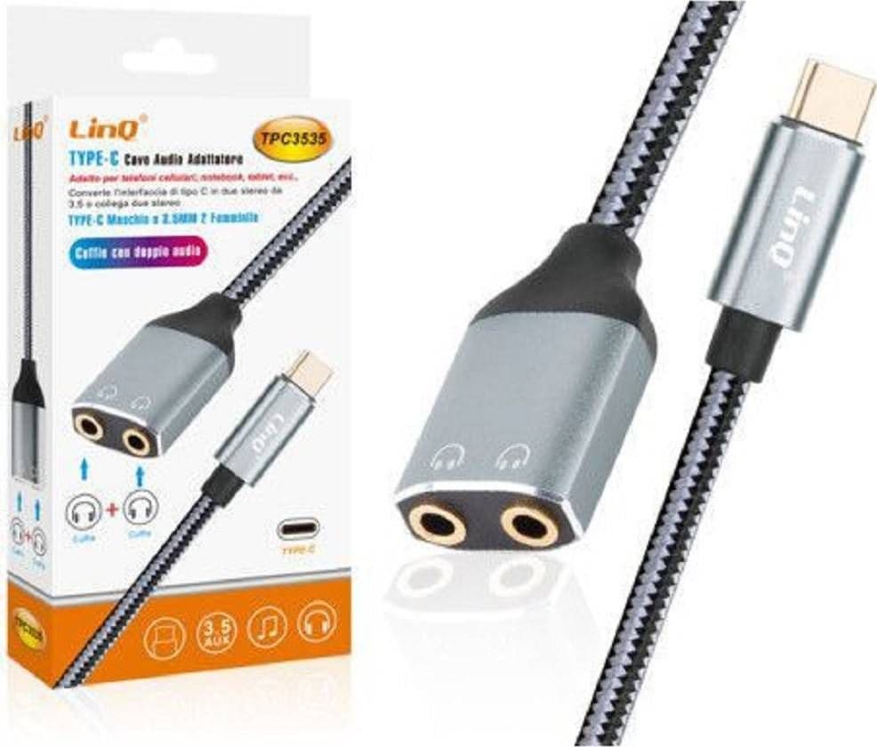 Cavo Adattatore Audio Da Type-c Maschio A 2 Jack 3,5mm Aux Femmina Cuffie Tpc3535 Elettronica/Informatica/Accessori/Adattatori/Adattatori USB a USB Trade Shop italia - Napoli, Commerciovirtuoso.it
