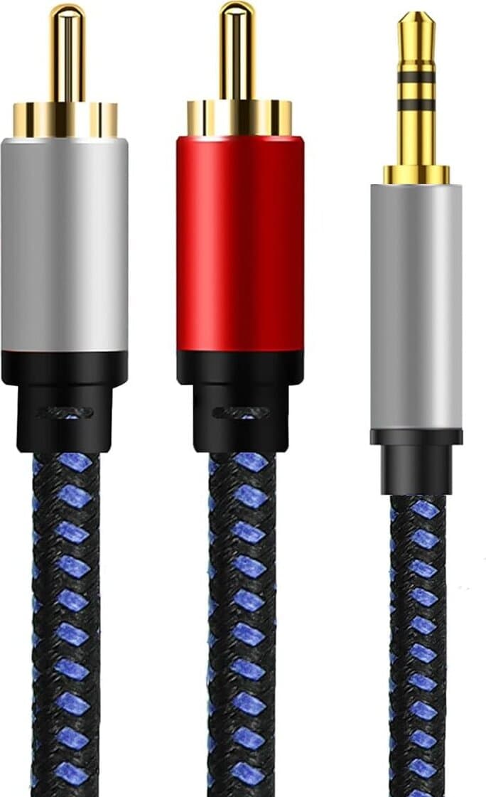Cavo Adattatore JACK 3,5mm Maschio 2 RCA Maschio 6 METRI Premium Nylon Intrecciato Premium Audio in Connettori RCA 85cento.it - Potenza, commercioVirtuoso.it