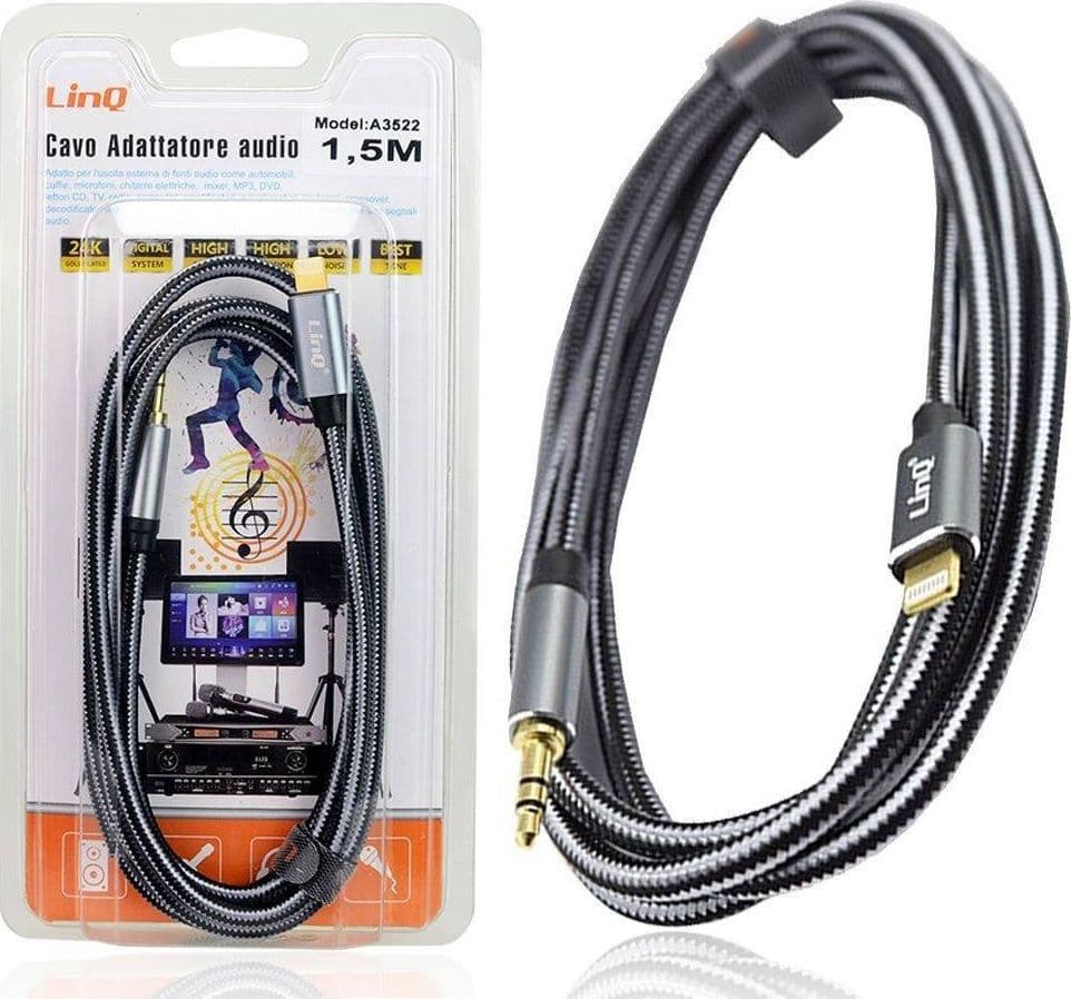 Cavo Audio Iphone Da Lightning A Jack Maschio Da 3,5 Mm Intrecciato 1,5 Mt A3522 Elettronica/Home Audio e Hi-Fi/Accessori/Cavi/Cavi ottici Trade Shop italia - Napoli, Commerciovirtuoso.it