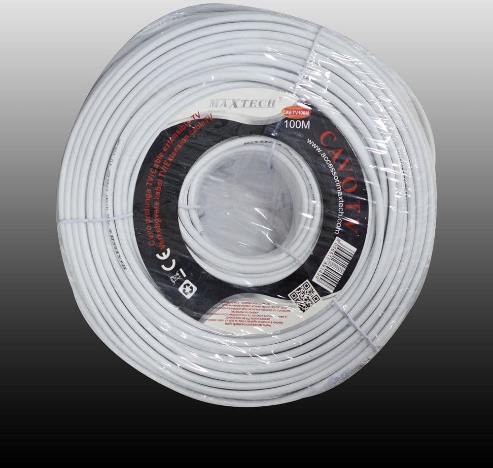 Cavo-Cavetto-Coassiale-Tv-Prolunga-Pvc-100-Metri-Schermatura-Maxtech-Cav-tv100m