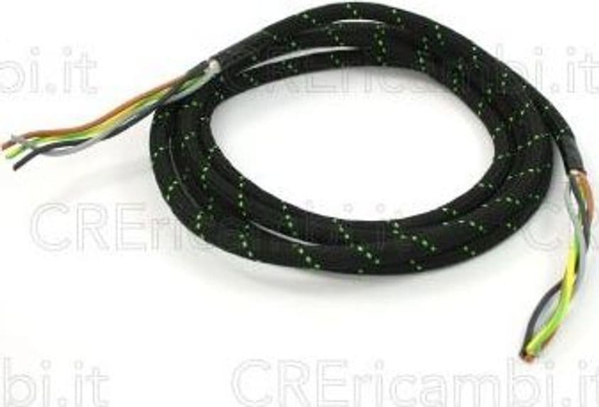 Cavo-Elettrico-4-Poli,-Ricoperto-in-Tessuto,-210-cm