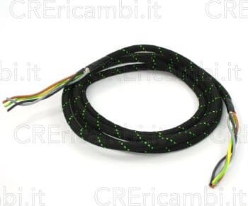 Cavo-Elettrico-4-Poli,-Ricoperto-in-Tessuto,-210-cm