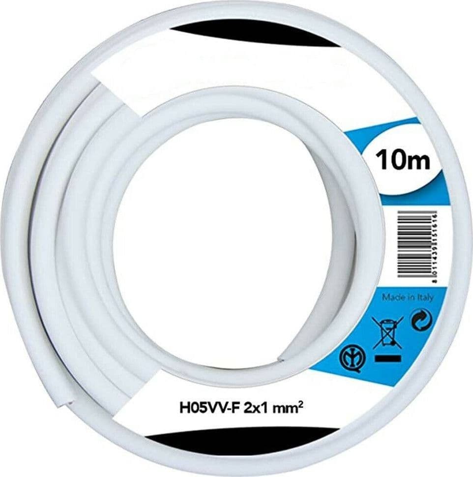 Cavo Elettrico Prolunga 10mt 2x1 Mm H05vv-f Matassa Filo Elettrico Bianco Casa, arredamento e bricolage > Materiale Elettrico Trade Shop italia - Napoli, Commerciovirtuoso.it