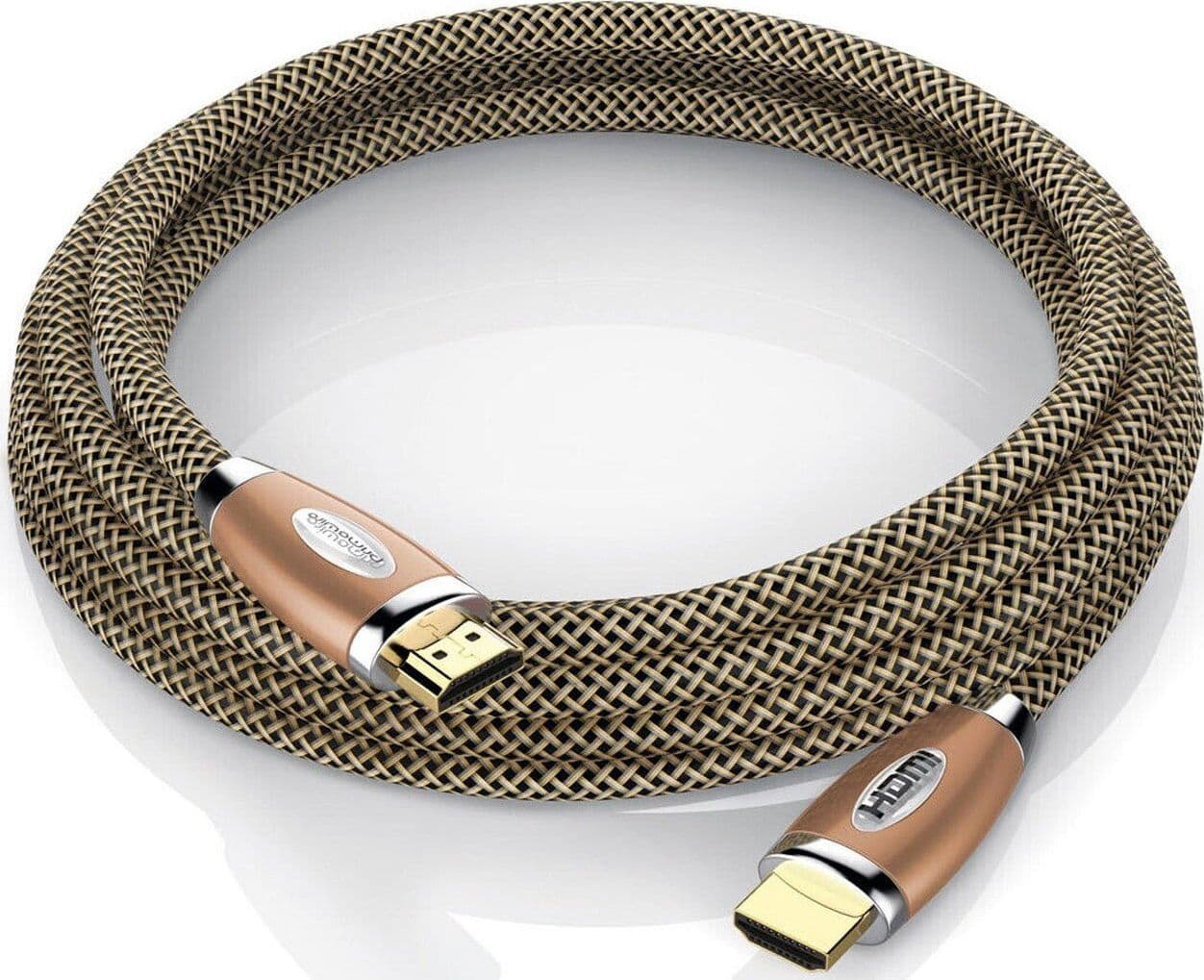 Cavo HDM 5Mt Maschio Maschio con guaina in nylon 4k Ultra HD 2160p connettore metallico Gold - Premium in Cavi HDMI 85cento.it - Potenza, commercioVirtuoso.it