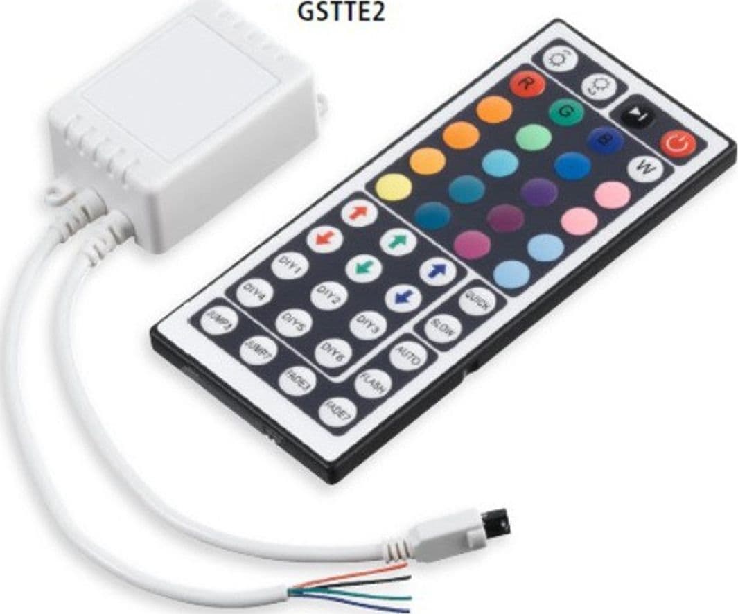 Centralina+Telecomando-RGB-Gea-Led-GSTTE2-144W-IP20-raggi-infrarossi-per-strip-led-rgb