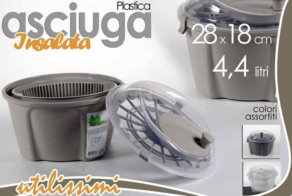 CENTRIFUGA PER VERDURA ASCIUGA INSALATA 28X18 CM 4,4 LT COLORI ASSORTITI 681455