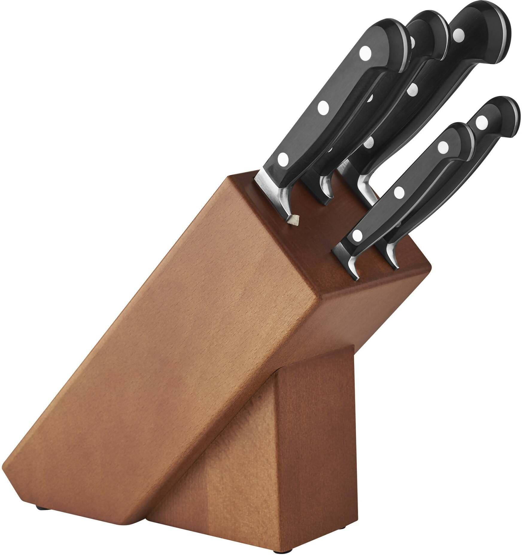 Ceppo Coltelli In Legno Blocco Coltelli 5 Fori Con Coltelli Forgiati Ausonia - 96403 in Ceppi portacoltelli Ausonia - Maniago, commercioVirtuoso.it