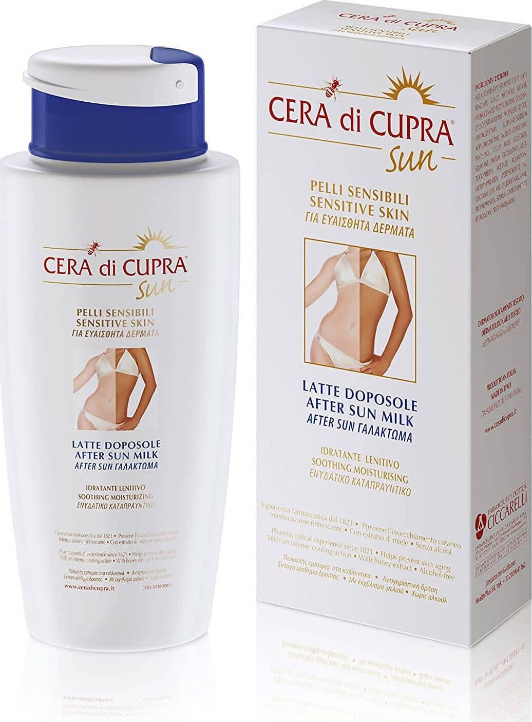 CERA di CUPRA Latte Dopo Sole 200 ml Crema Idratante Rinfrescante per Pelli Secche cosmetica SG Store - Nicosia, Commerciovirtuoso.it