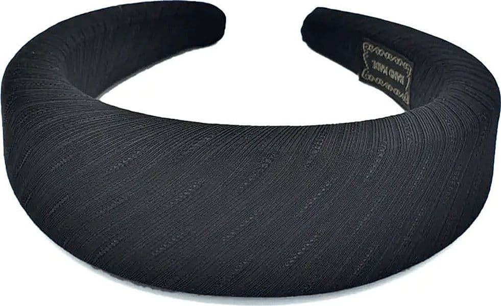 Cerchietto Bombato Da Donna per Capelli Cerchietto in Tessuto Tinta Unita Nero Con Micro Pattern a Righe 3 Cm Nickel Free Moda/Donna/Accessori/Cerchietti Leclaf - Napoli, Commerciovirtuoso.it