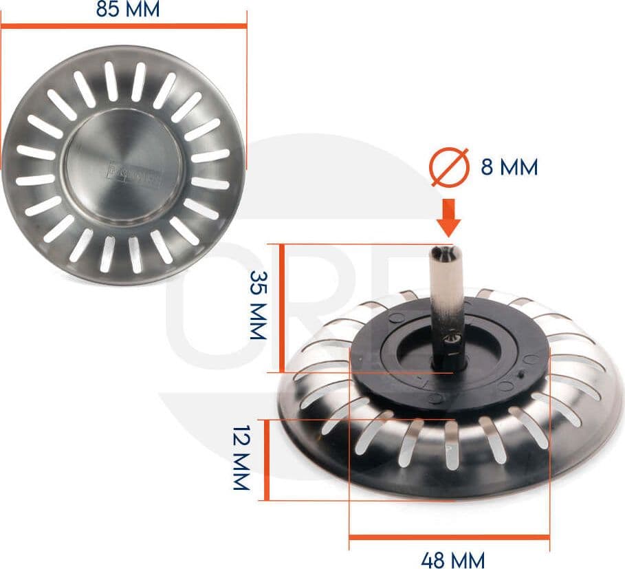 Cestello-Filtro-Tappo,-Tipo-Basso,-Diametro-85-mm-per-Lavello-Franke