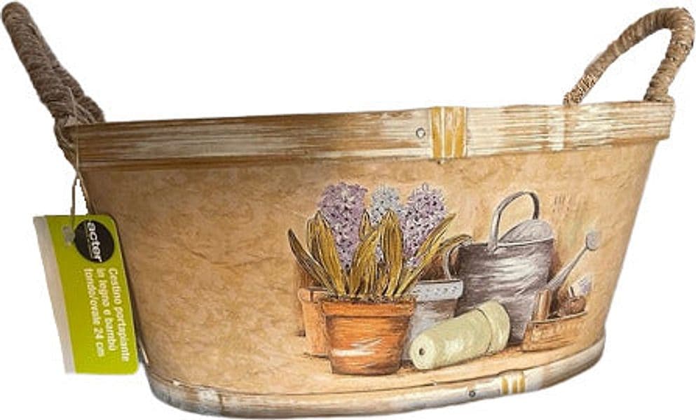 Cestino Portapiante Ovale e Tondo 24 cm Assortito Giardino e giardinaggio/Attrezzi da giardino e attrezzature per l'irrigazione/Vasi e accessori per piante/Vasi tradizionali Scontolo.net - Potenza, Commerciovirtuoso.it