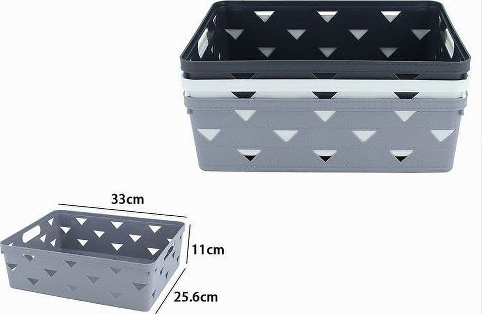 CESTO CESTINO PORTA TUTTO OGGETTI ORGANIZZATORE RETTANGOLARE 33X25.6X11 CM 10716 in Cestini da scaffale Trade Shop italia - Napoli, commercioVirtuoso.it