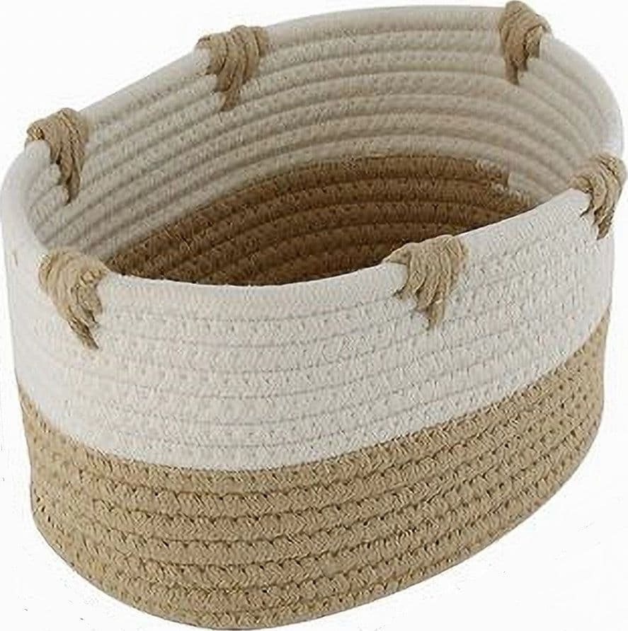 CESTO PORTA BIANCHERIA BICOLORE IN TESSUTO INTRECCIATO CESTINO 25X18X13CM 10659 in Ceste per la biancheria Trade Shop italia - Napoli, commercioVirtuoso.it