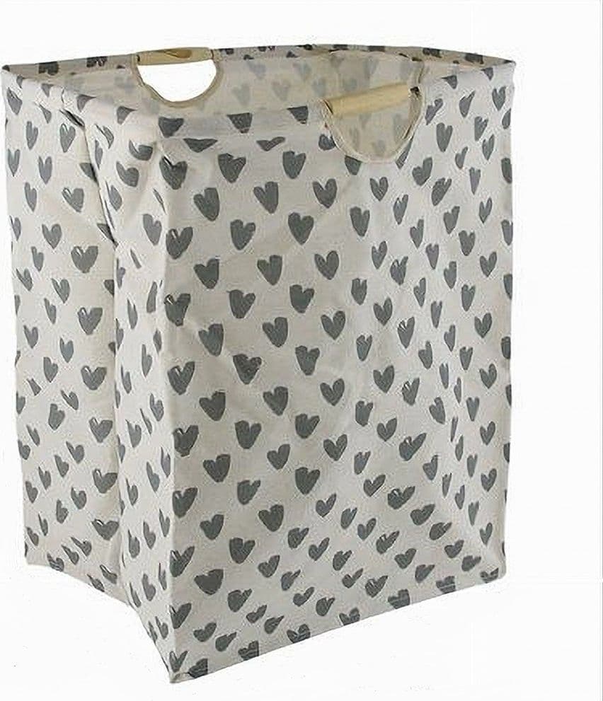 CESTO PORTA BIANCHERIA CUORI GRIGI CONTENITORE PANNI SPORCHI RICHIUDIBILE 10622 in Ceste per la biancheria Trade Shop italia - Napoli, commercioVirtuoso.it