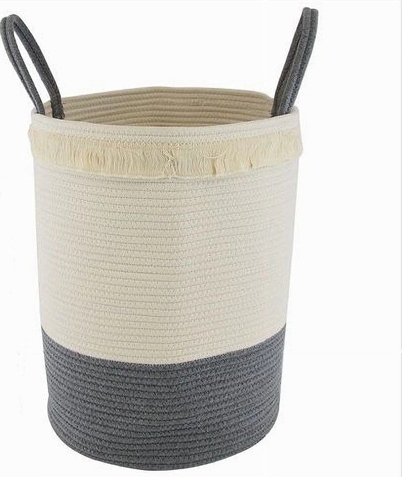 CESTO PORTA BIANCHERIA SPORCA CORDA INTRECCIATA BORSA CON MANICI 35X45 CM 10654 in Ceste per la biancheria Trade Shop italia - Napoli, commercioVirtuoso.it