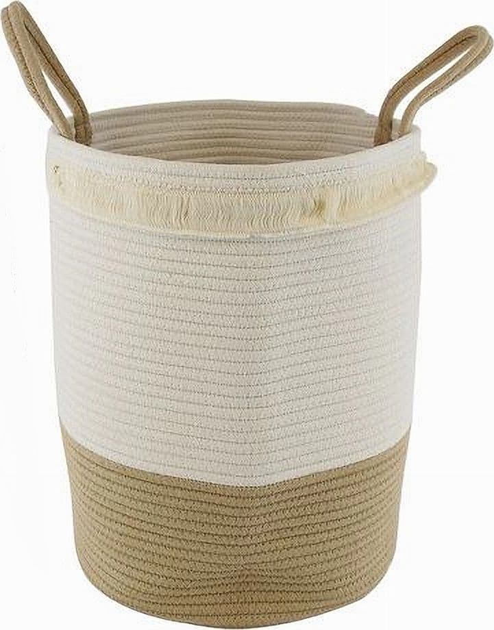 CESTO PORTABIANCHERIA SPORCA IN CORDA INTRECCIATA BORSA CON MANICI 35X45CM 10657 in Ceste per la biancheria Trade Shop italia - Napoli, commercioVirtuoso.it
