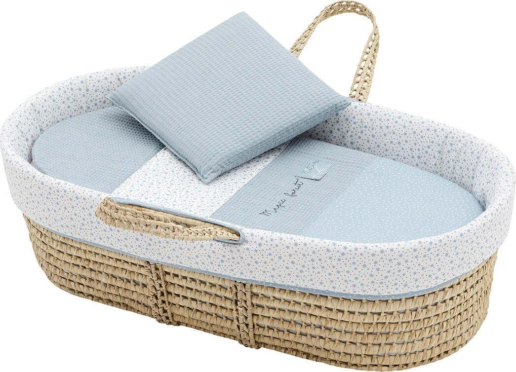 Cestone Palma Foderato Une Forest Azzurro 39X80X25 Cm Casa e cucina/Arredamento/Cameretta bambini/Lettini per neonati e bambini/Culle/Culla da trasporto La Casa Del Bebè - Napoli, Commerciovirtuoso.it
