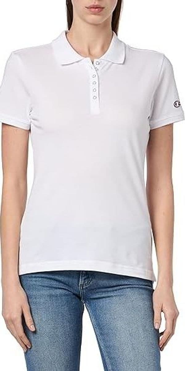 Champion Legacy Polo Gallery Light Cotton piqué C-Logo, Bianco, Donna