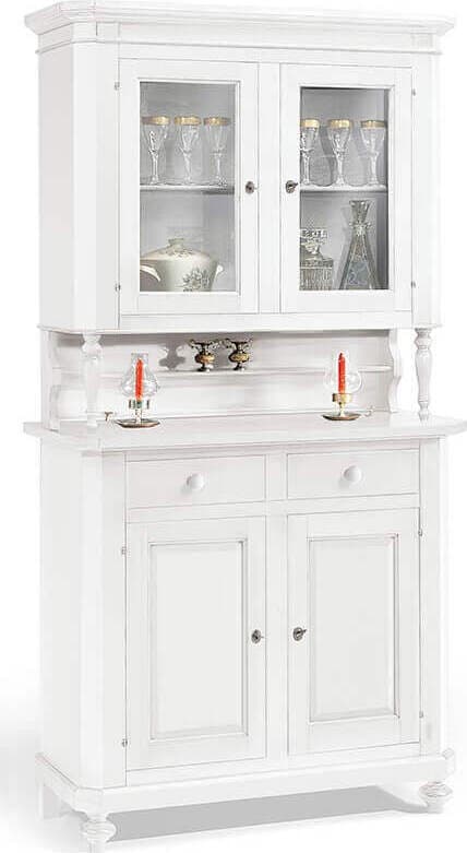CHELSEY---credenza-con-vetrina-in-legno-massello-104x43x218-Bianco-Milani-Home
