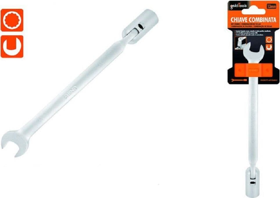 Chiave Combinata 13mm Fissa E A Bussola Poligonale Con Snodo Cromo Vanadio 97561 Fai da te/Utensili elettrici e a mano/Utensili a mano/Chiavi e chiavi inglesi/Chiavi combinate Trade Shop italia - Napoli, Commerciovirtuoso.it