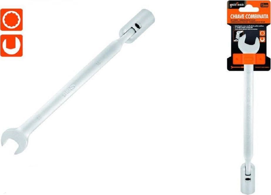 Chiave Combinata 15mm Fissa E A Bussola Poligonale Con Snodo Cromo Vanadio 97563 Fai da te/Utensili elettrici e a mano/Utensili a mano/Chiavi e chiavi inglesi/Chiavi combinate Trade Shop italia - Napoli, Commerciovirtuoso.it