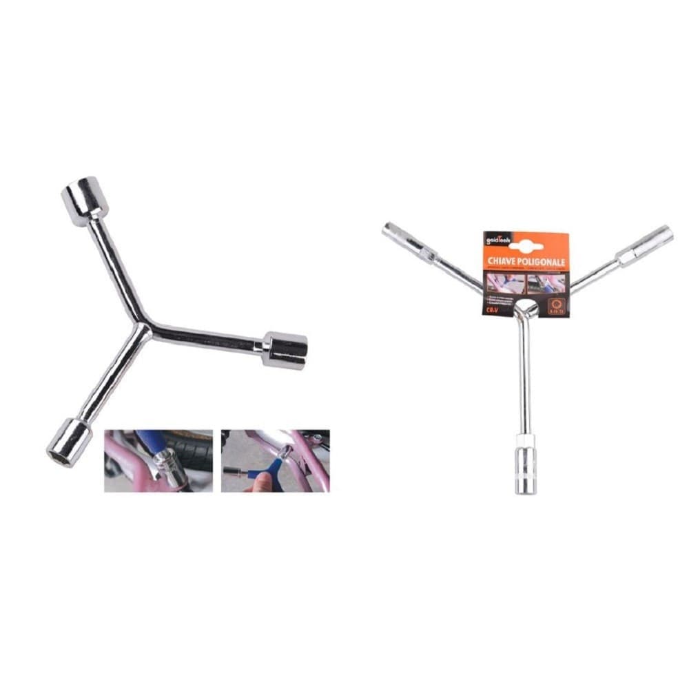 Chiave Poligonale Grande Tipo Y Con Bussole 8-10-12mm Per Bici Ferramenta 91596 Fai da te/Utensili elettrici e a mano/Utensili a mano/Chiavi e chiavi inglesi/Chiavi a bussola Trade Shop italia - Napoli, Commerciovirtuoso.it