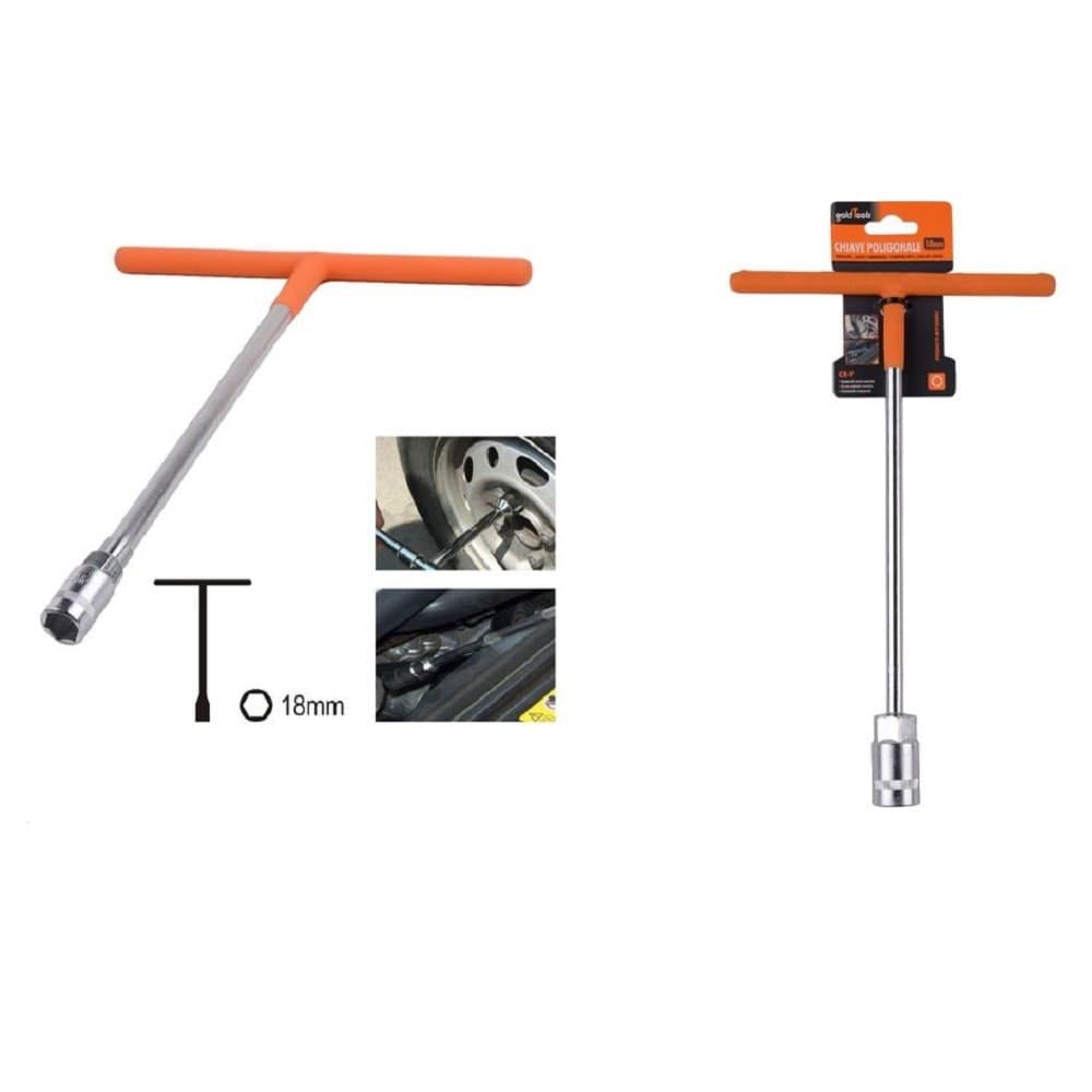 Chiave Poligonale Impugnatura Tipo A T Da 18mm Con Bussola Esagonale Cr-v 91614 Fai da te/Utensili elettrici e a mano/Utensili a mano/Chiavi e chiavi inglesi/Chiavi a bussola Trade Shop italia - Napoli, Commerciovirtuoso.it