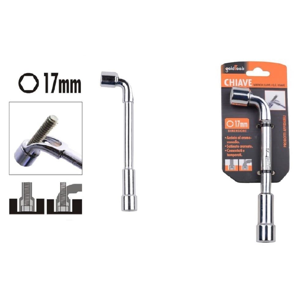 Chiave Tipo L Bussola 17mm Bocca Esagonale Cromo Vanadio Acciaio 91625 Ferramenta Fai da te/Utensili elettrici e a mano/Utensili a mano/Chiavi e chiavi inglesi/Chiavi a bussola Trade Shop italia - Napoli, Commerciovirtuoso.it
